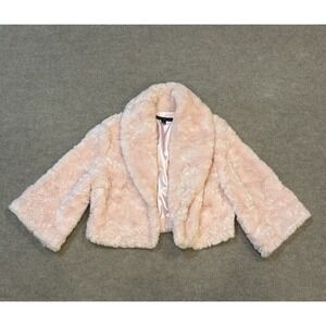 Sheri Bodell Womens Pink Faux Fur Jacket Coat Size Large